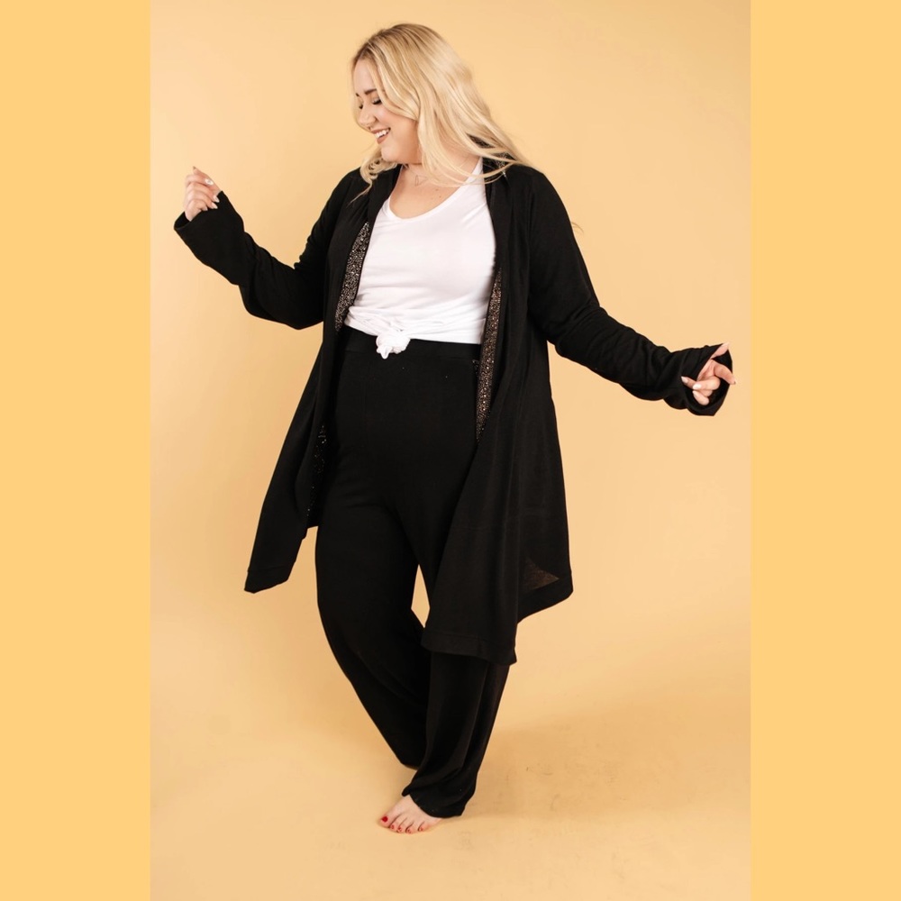 Black Cardigan and Pant Set size 2x NWT
